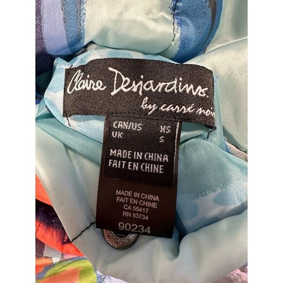 Claire Desjardins Jacket Womens XS Reversible Faux Fur Wearable Art Watercolor - Picture 6 of 15